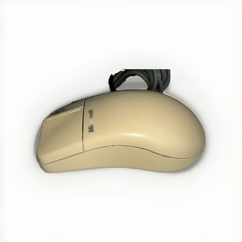 Vintage Microsoft Mouse Port Compatible Mouse 2.0 Serial DB9 Beige